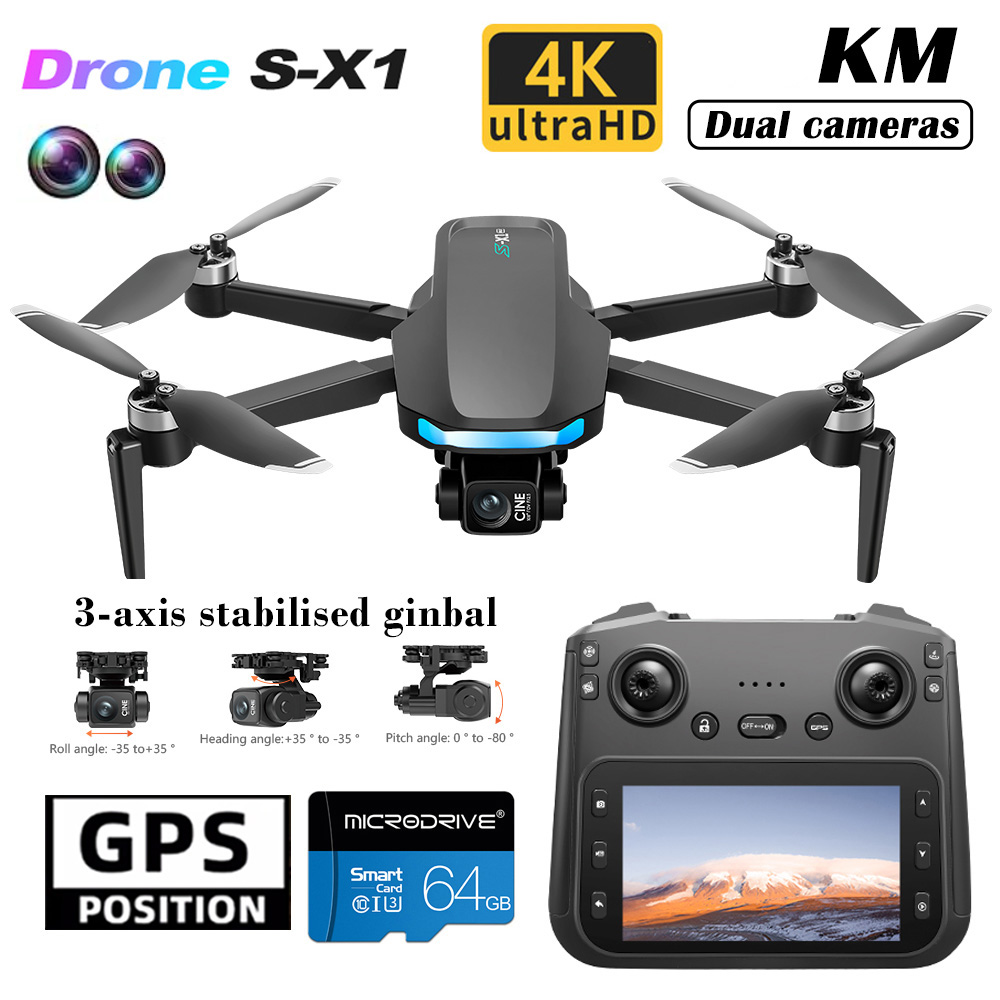 Drone X1 Rc - Nowy Dron S-X1 z Ekranem, 3-osiowy